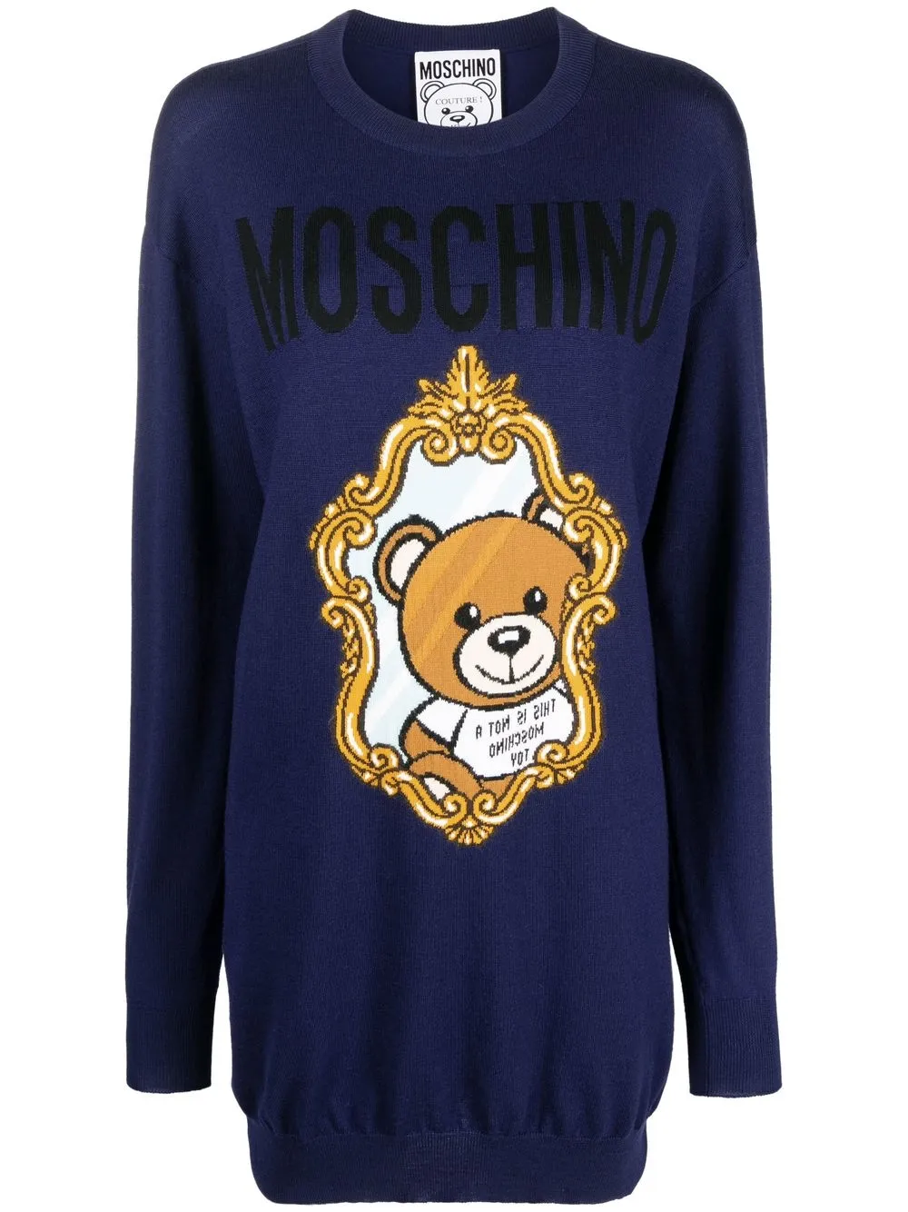 

Moschino vestido tejido con logo Teddy Bear - Azul