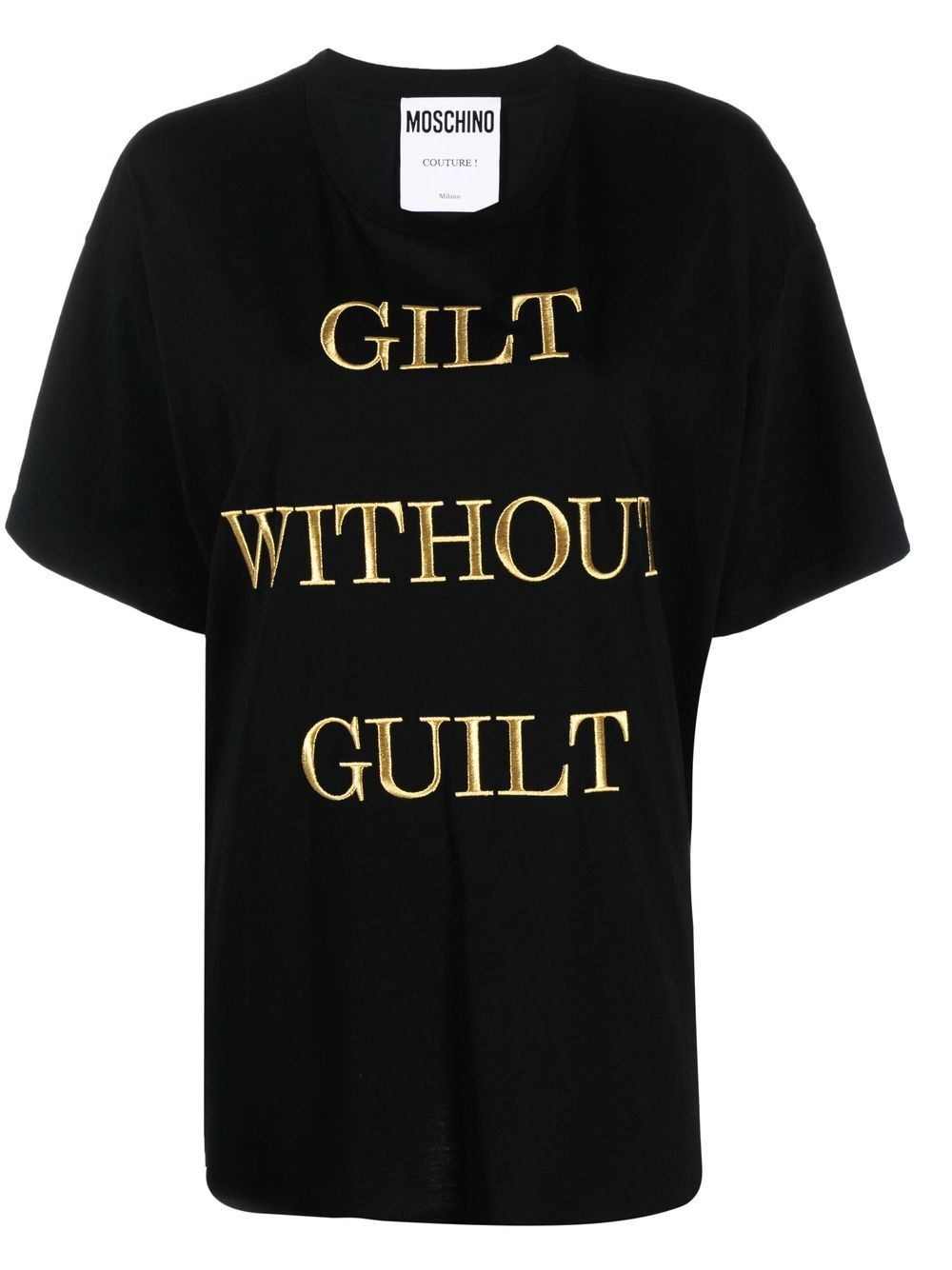 

Moschino playera bordada Gilt Without Guilt - Negro