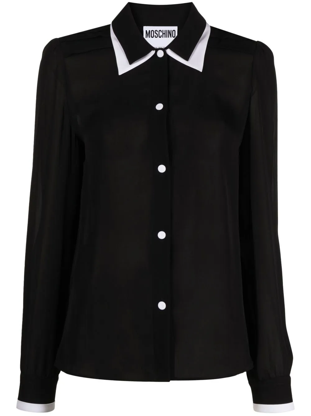 

Moschino contrasting-tri silk shirt - Black