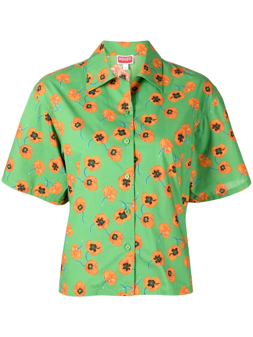 

Kenzo camisa manga corta con estampado floral - Verde