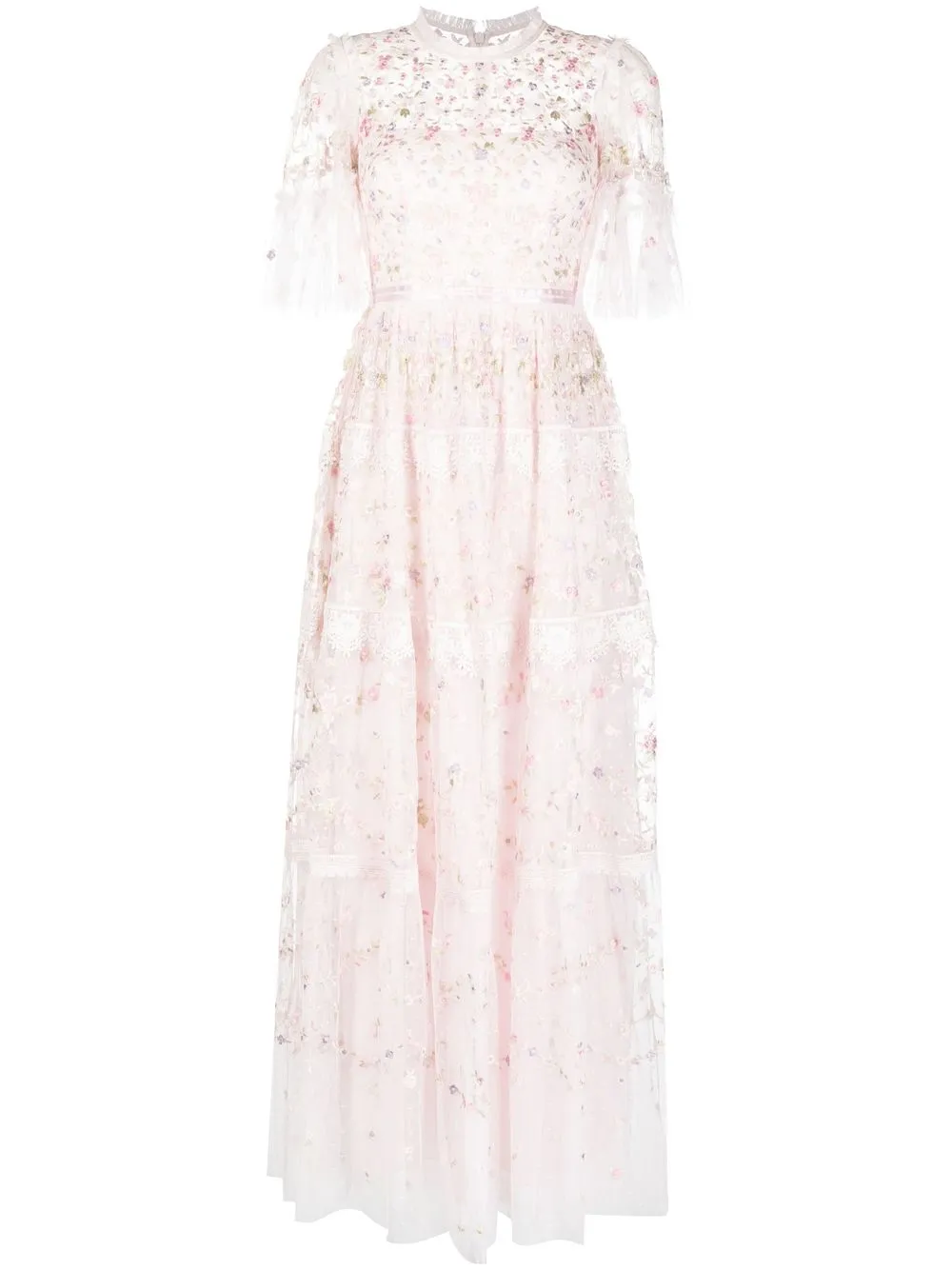 

Needle & Thread floral-embroidered tulle dress - Pink