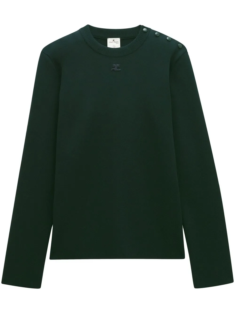 

Courrèges Signature embroidered-logo jumper - Green