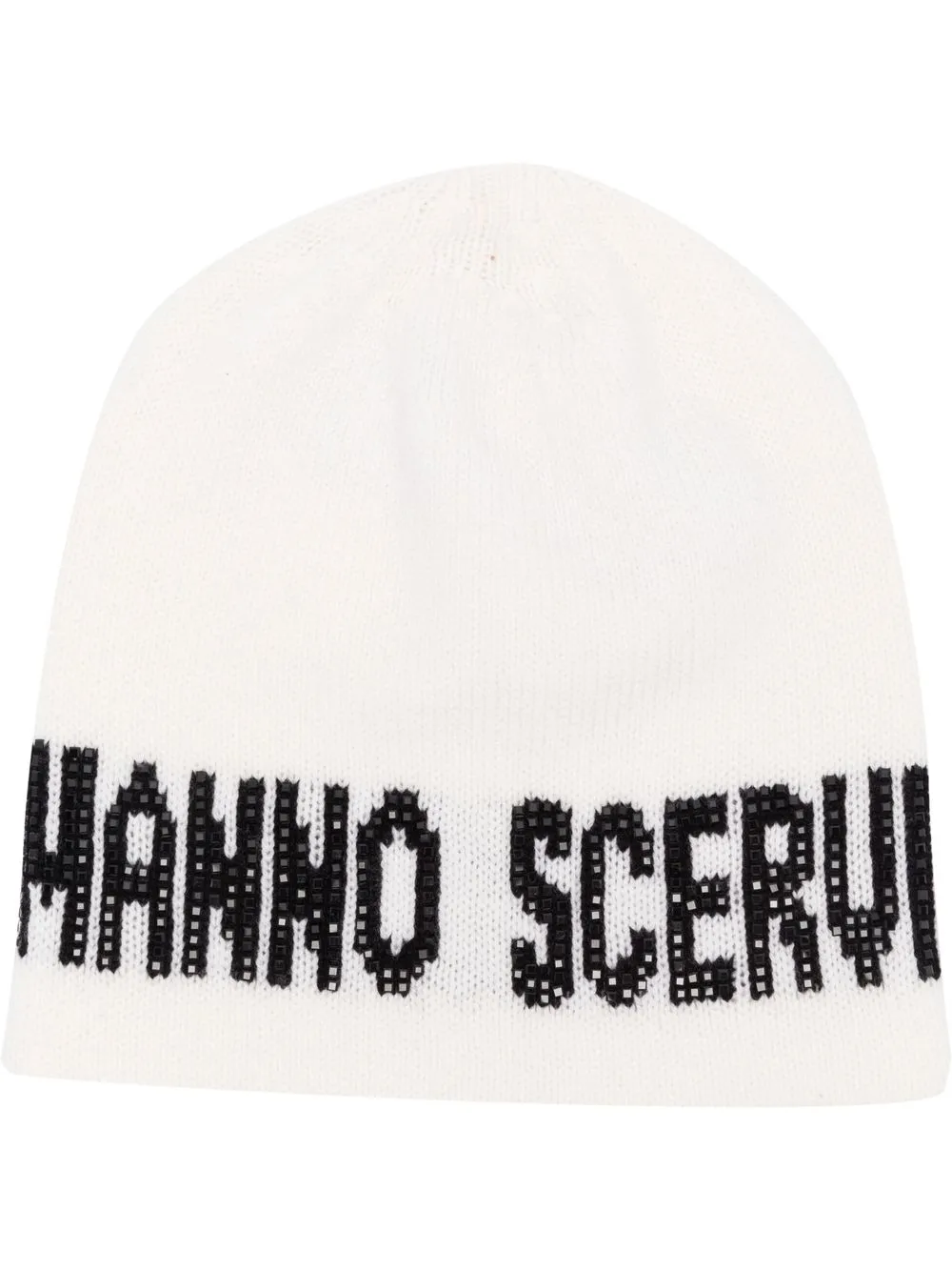 

Ermanno Scervino gorro tejido con logo en intarsia - Blanco