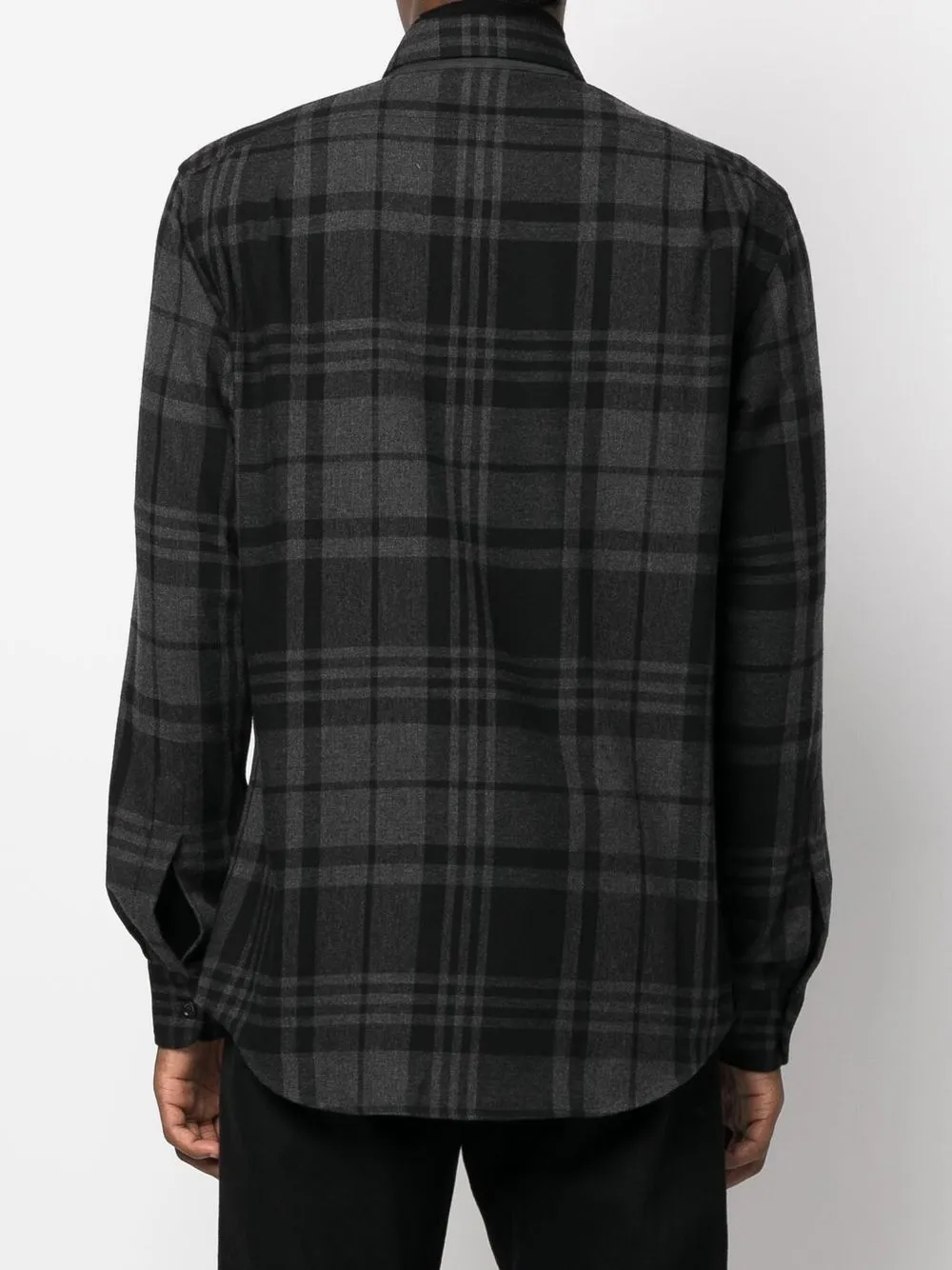 Glen-check wool-cashmere shirt
