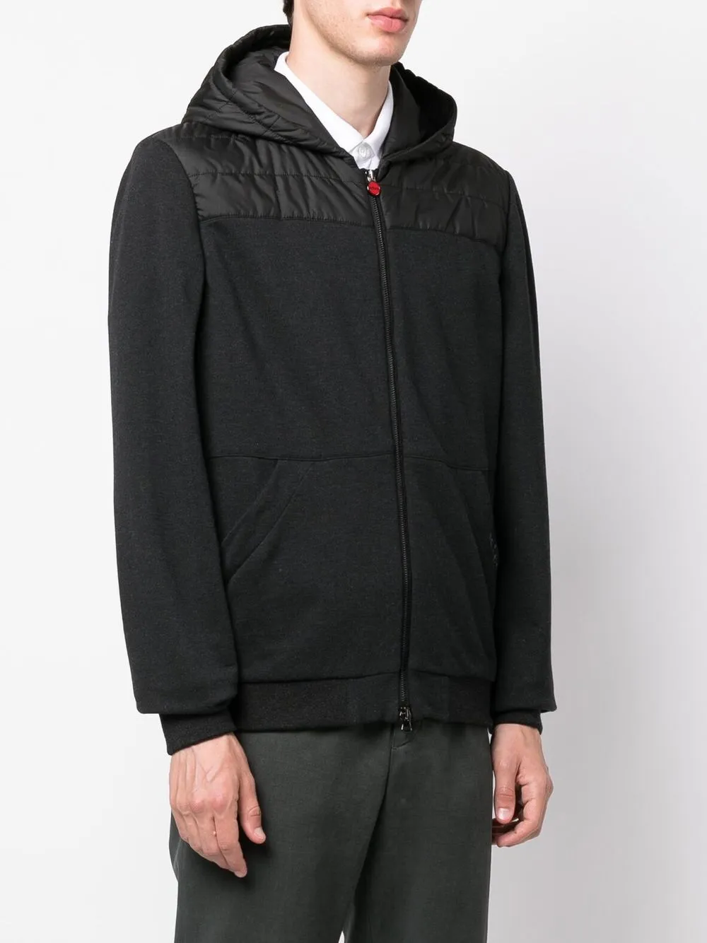  Kiton Kapuzenjacke Mit Reißverschluss   Schwarz 
