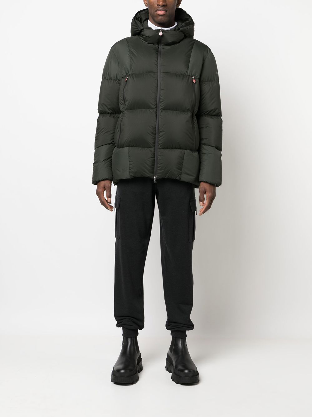 Shop Kiton Hooded Down Puffer Jacket In Black