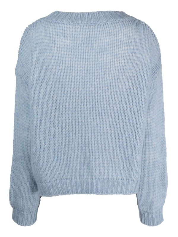 bright blue knitted jumper