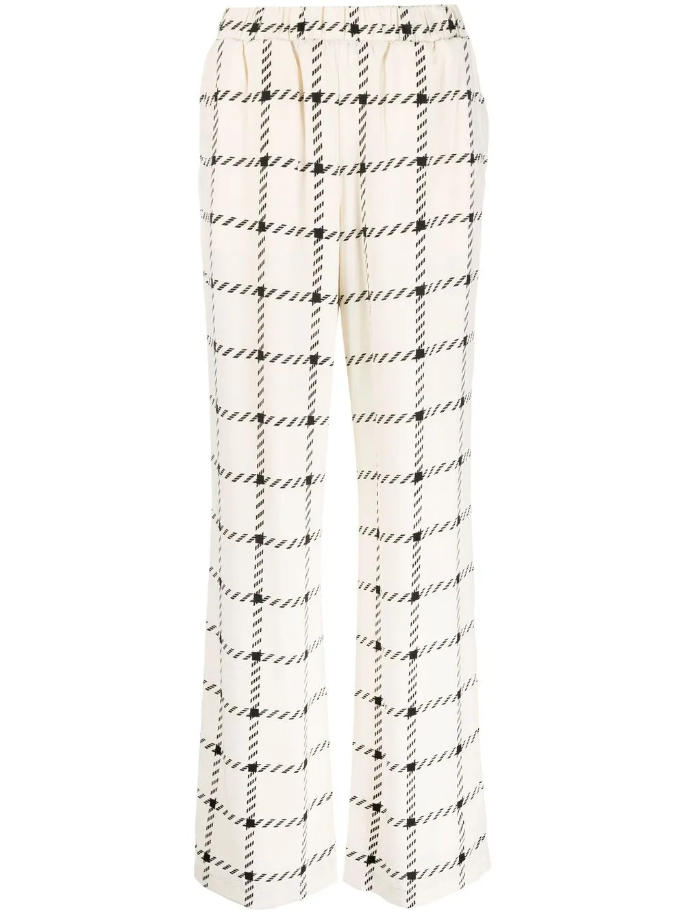 

ANINE BING check-print flared trousers - Neutrals