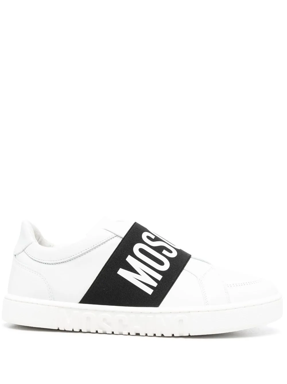 

Moschino tenis con banda del logo - Blanco