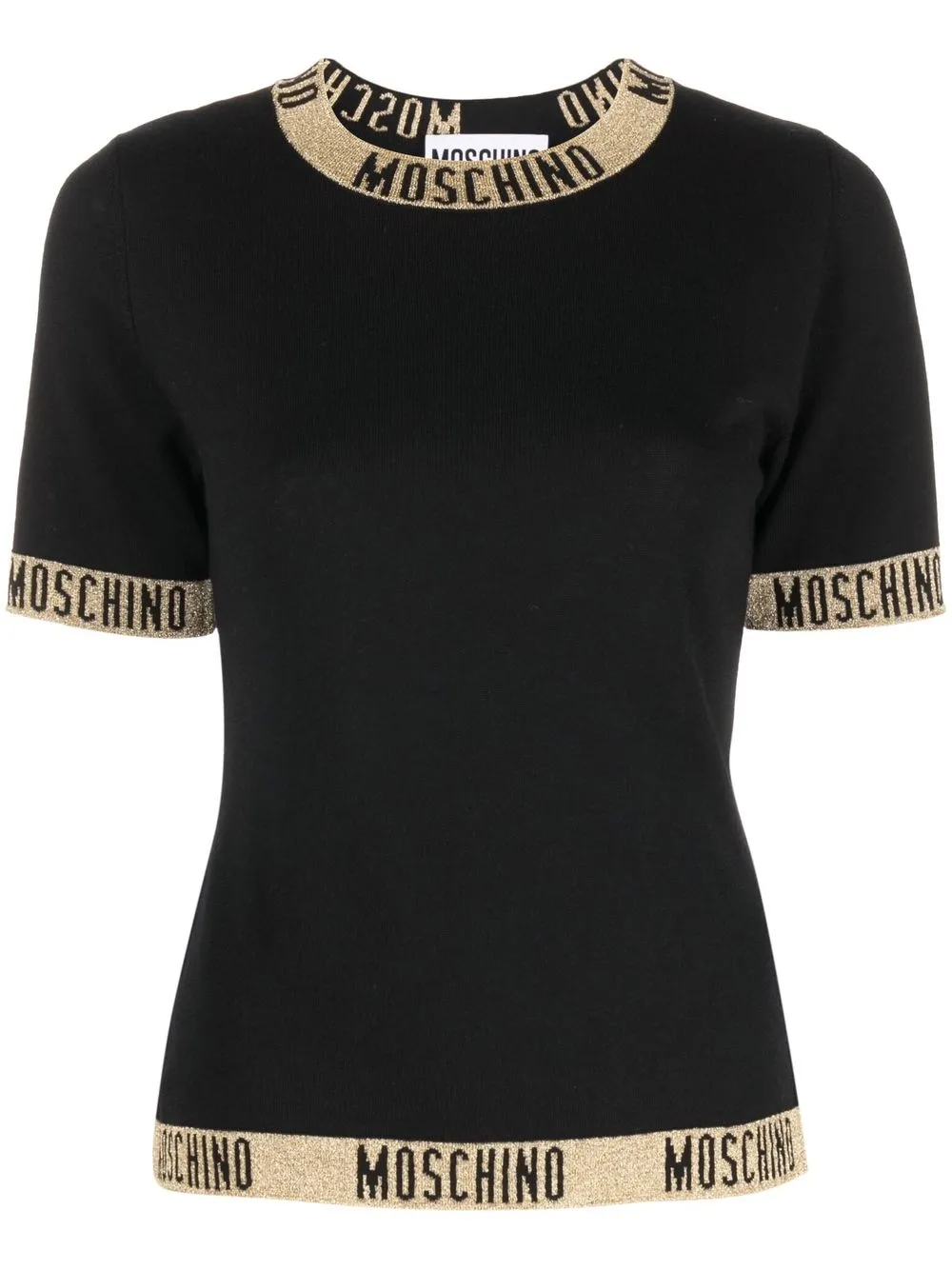 

Moschino top tejido con logo estampado - Negro