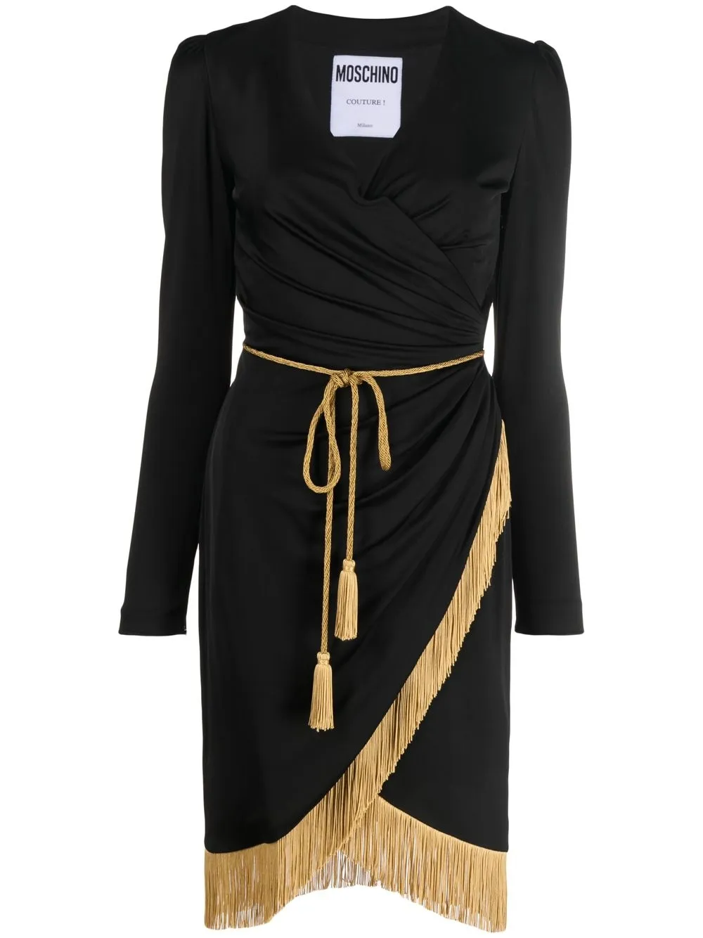 

Moschino vestido con detalle de flecos - Negro