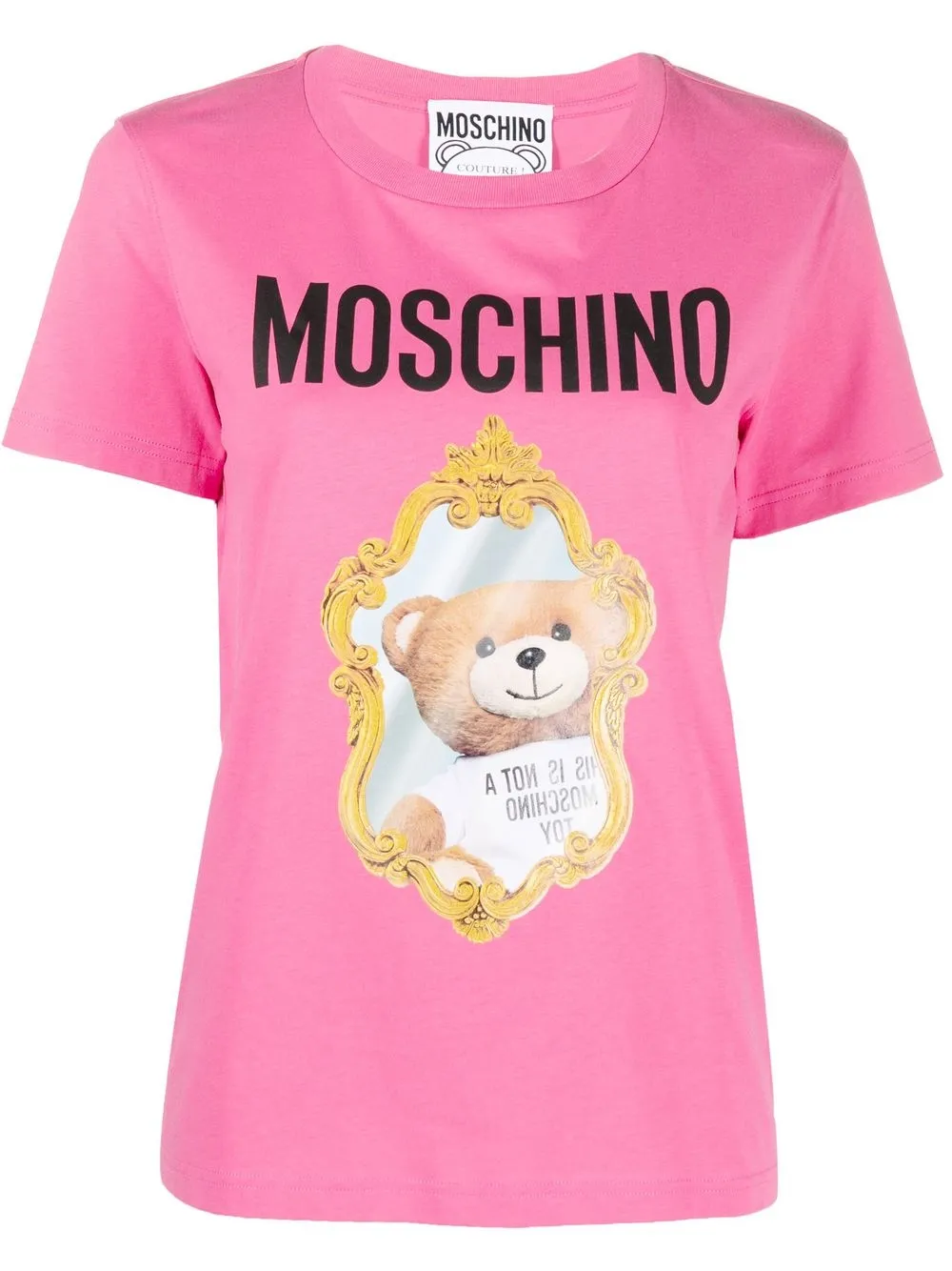 

Moschino playera con logo y cuello redondo - Rosado