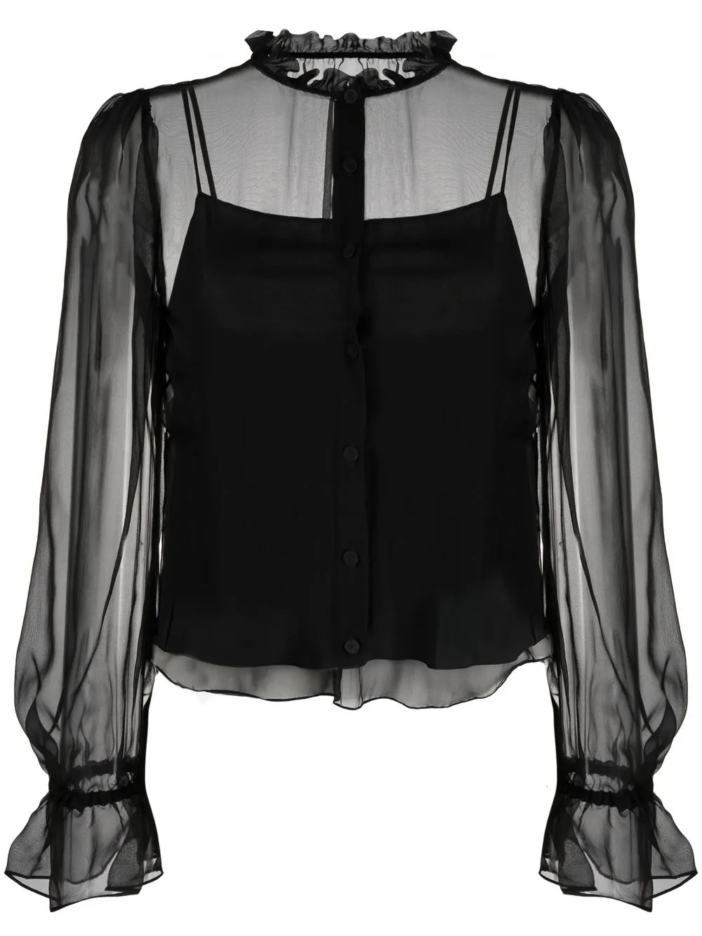 

Moschino long-sleeve silk blouse - Black