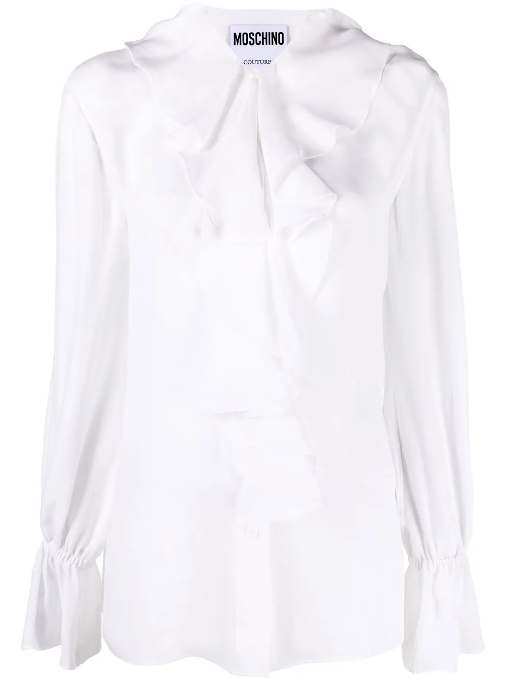 

Moschino ruffled silk shirt - White