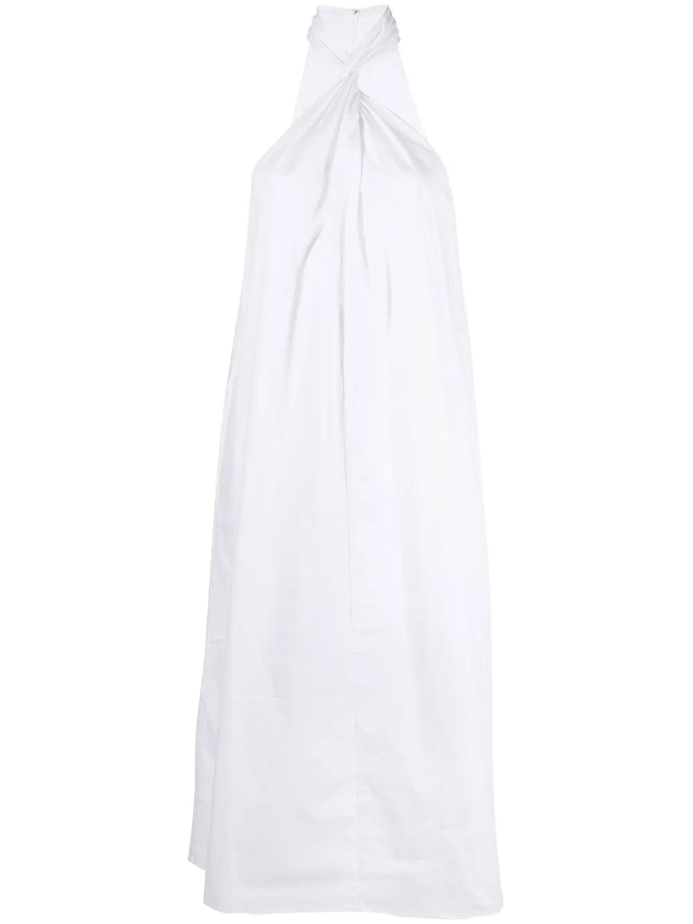 

ANINE BING vestido midi con cuello halter - Blanco