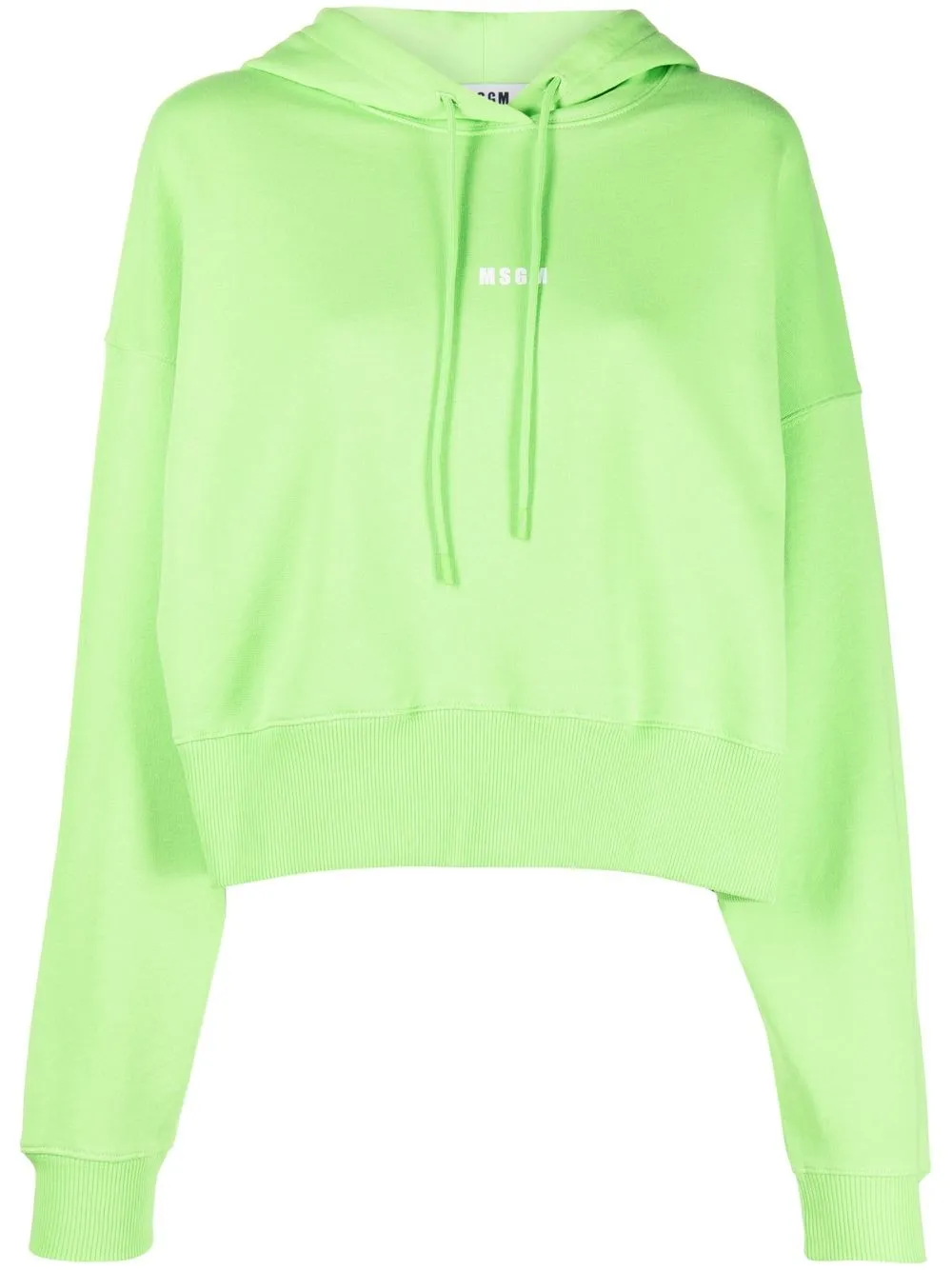 

MSGM hoodie corta con logo estampado - Verde