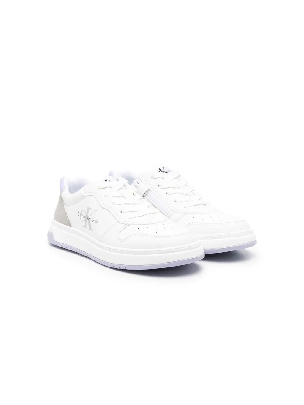 

Calvin Klein Kids tenis bajos con logo estampado - Blanco