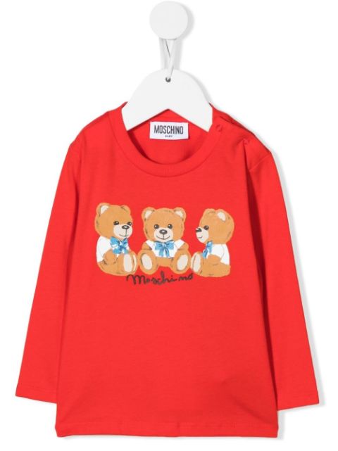Moschino Kids Teddy Bear-motif cotton T-shirt 