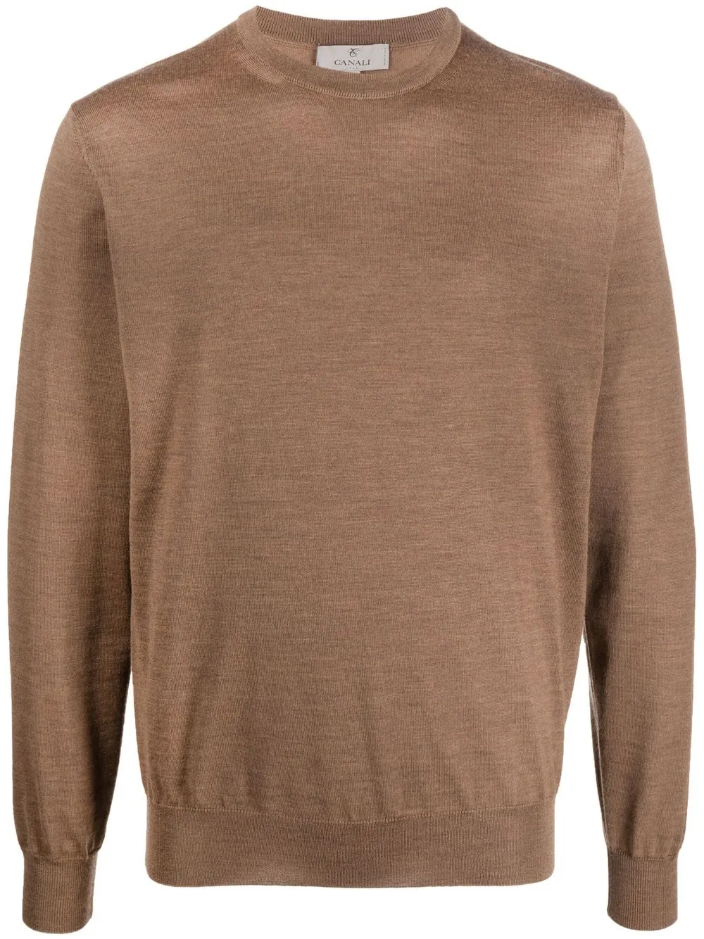 

Canali crew neck merino sweatshirt - Brown