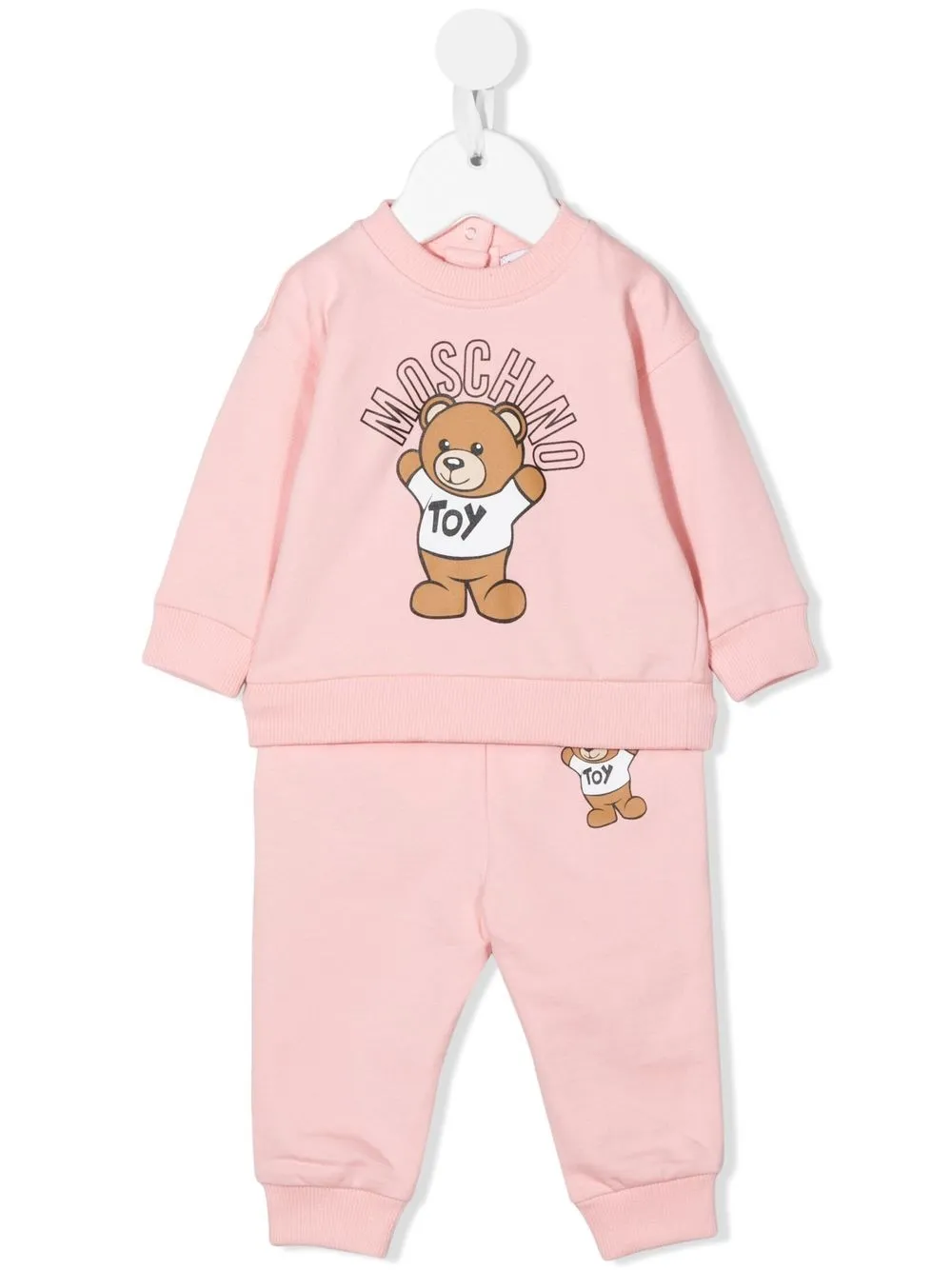 

Moschino Kids traje deportivo con motivo Teddy Bear - Rosado