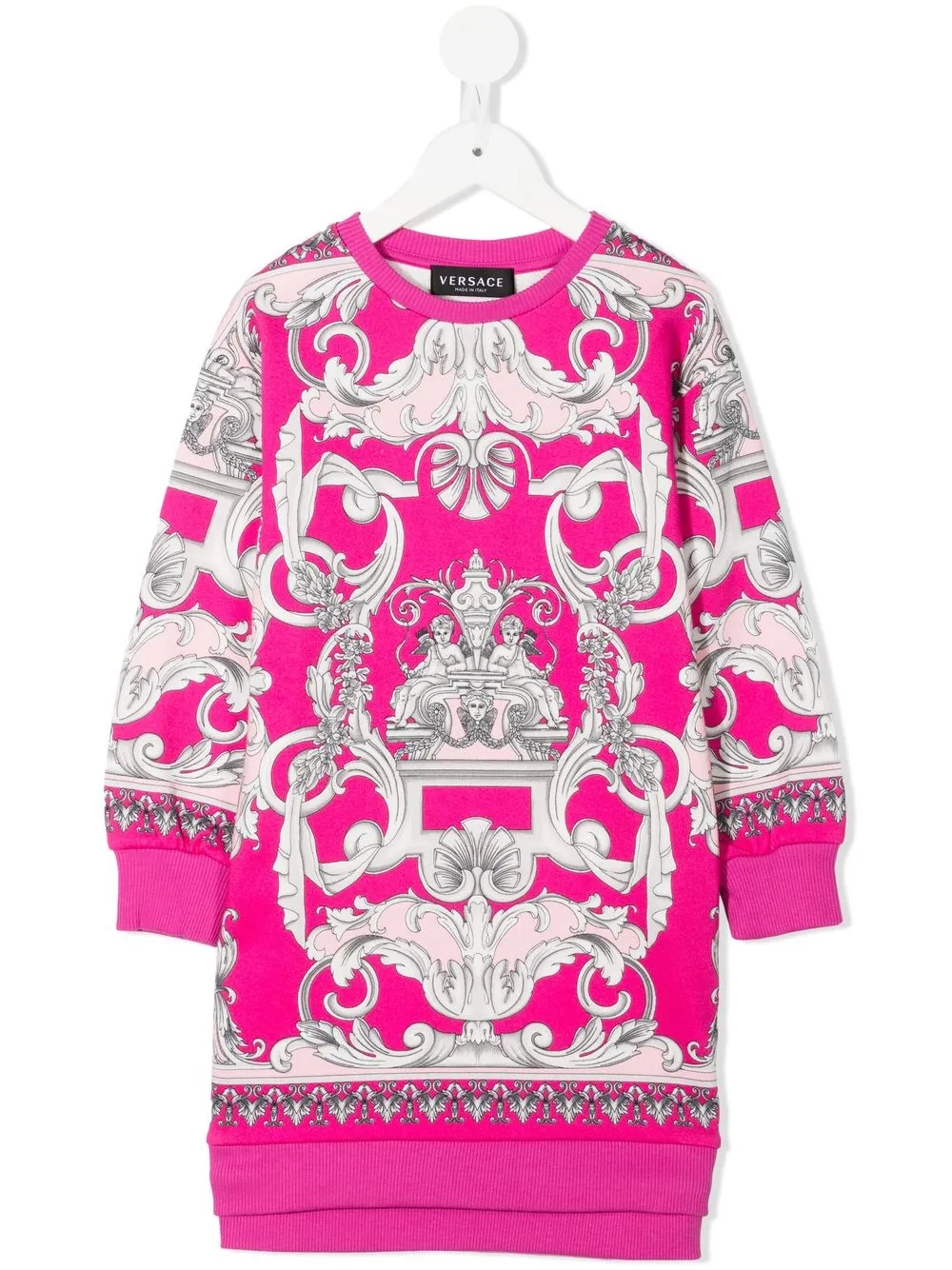 

Versace Kids vestido estilo sudadera con estampado Barocco - Rosado