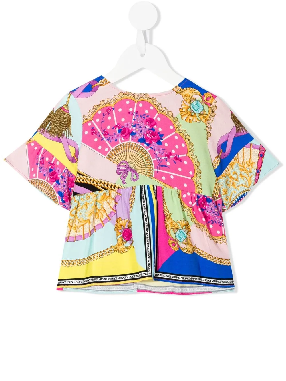 

Versace Kids graphic-print peplum T-shirt - Multicolour