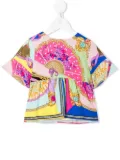 Versace Kids graphic-print peplum T-shirt - Multicolour