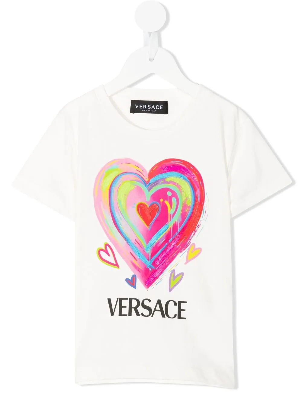 

Versace Kids playera con logo y corazón - Blanco