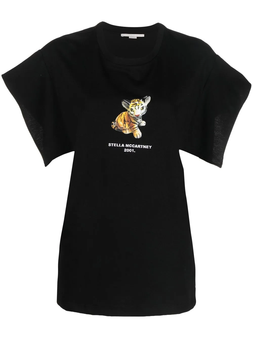 

Stella McCartney playera con motivo de Tigre - Negro