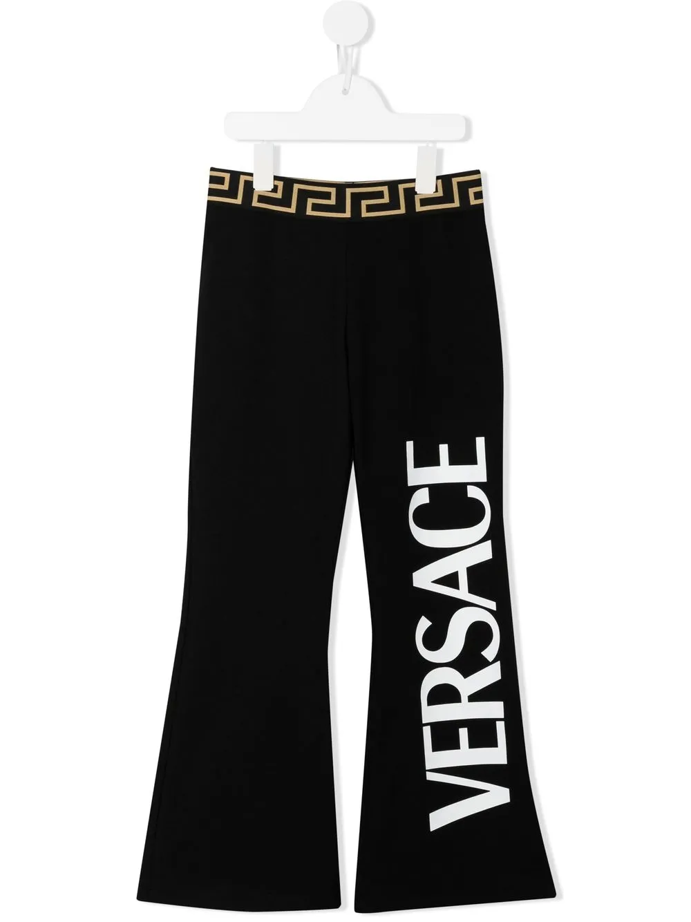 

Versace Kids pantalones acampanados con logo estampado - Negro