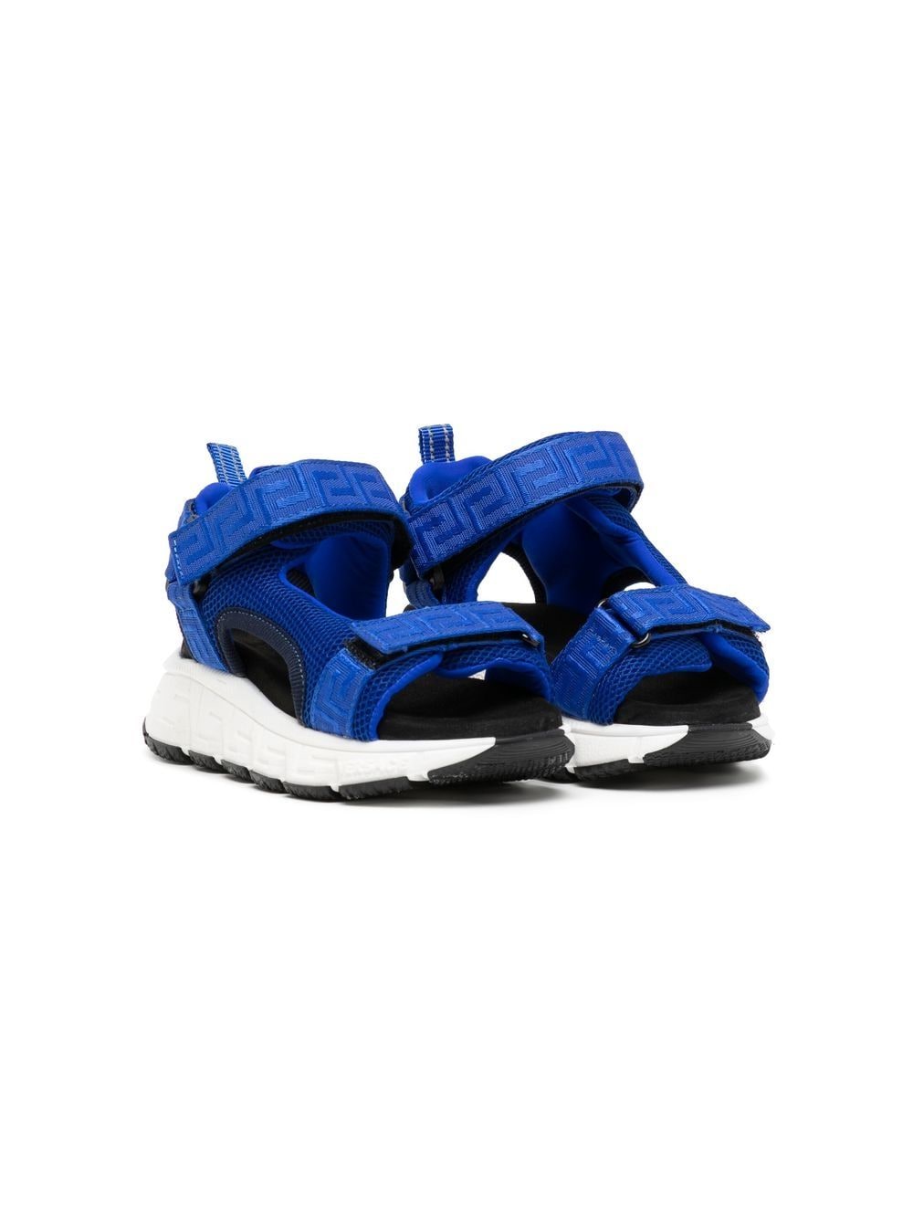 

Versace Kids sandalias con cierre autoadherente y estampado Greca - Azul