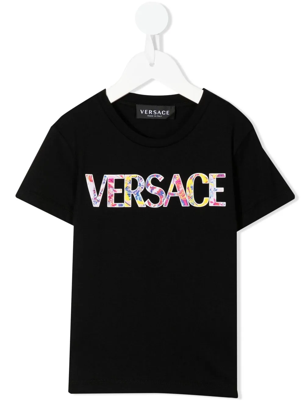 

Versace Kids playera con logo estampado - Negro