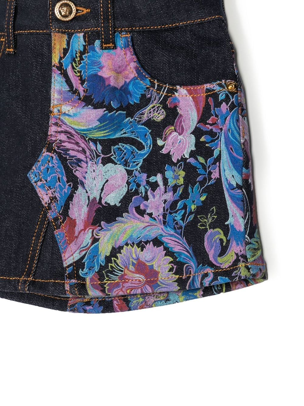 Shop Versace Calidescope Mini-skirt In Blue