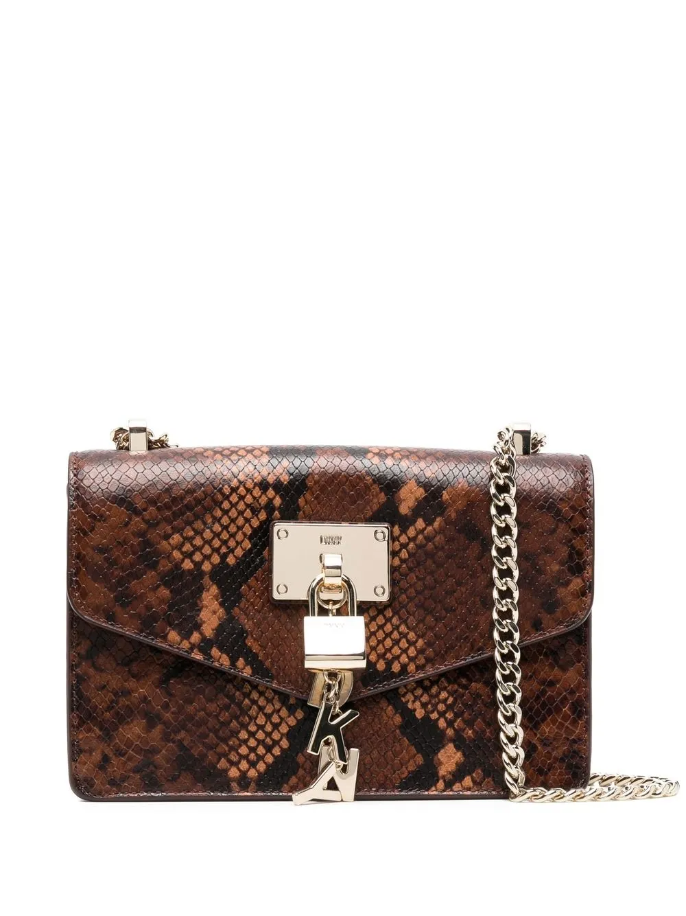 

DKNY python-print shoulder bag - Brown