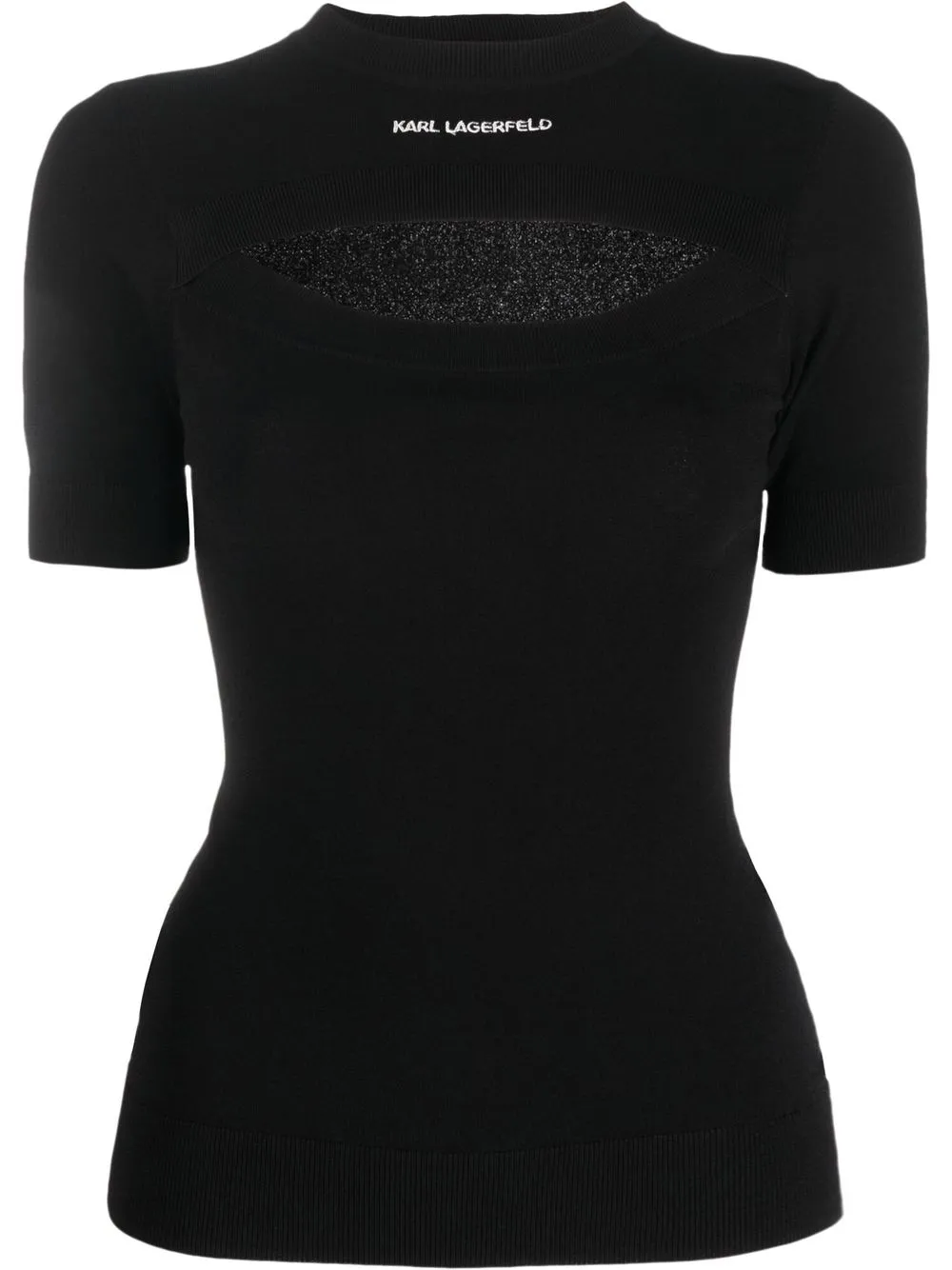 

Karl Lagerfeld playera con detalle de abertura - Negro