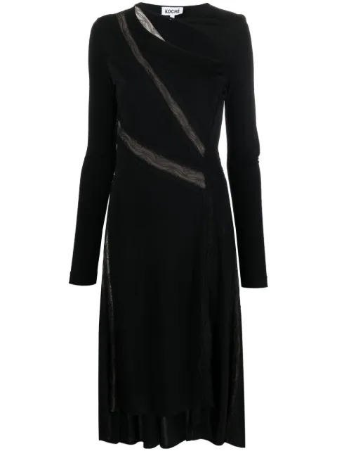Koché lace-detai wrap dress