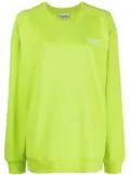 GANNI logo-embroidered oversize sweatshirt - Green