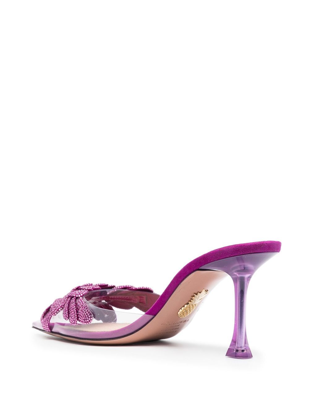 Shop Aquazzura Galactic Flower 75mm Mules In Purple