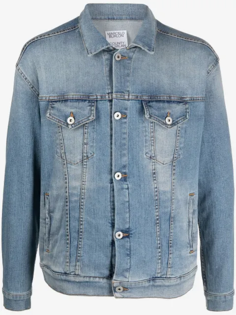 COUNTY OF MILAN logo-print denim jacket