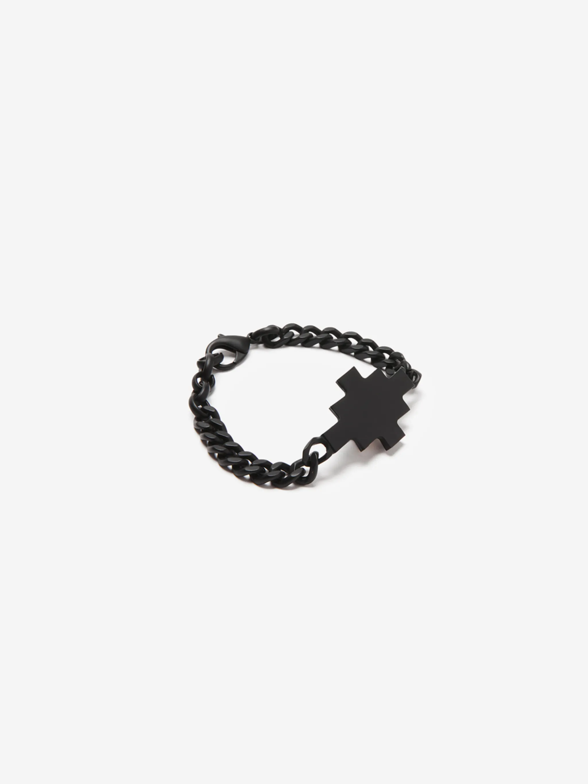 black curb chain cross pendant lobster claw fastening adjustable fit
