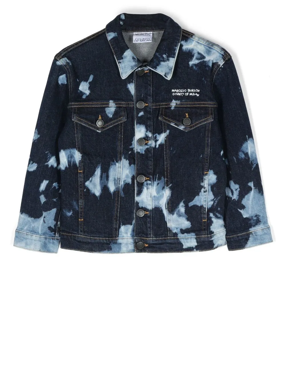 

Marcelo Burlon County Of Milan Kids paint-effect denim jacket - Blue