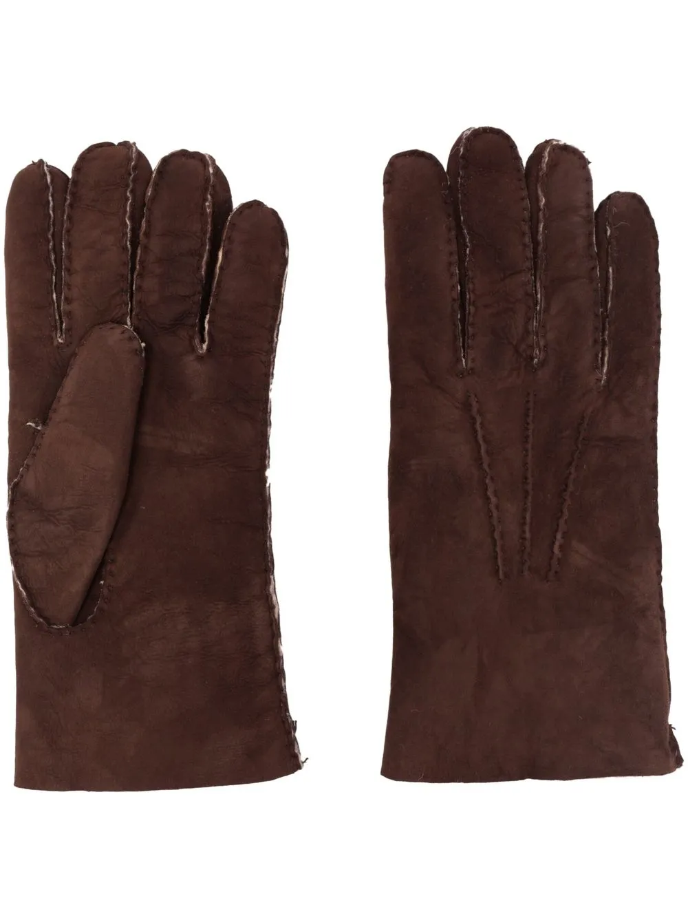 

Eleventy shearling-lining sheepskin gloves - Brown