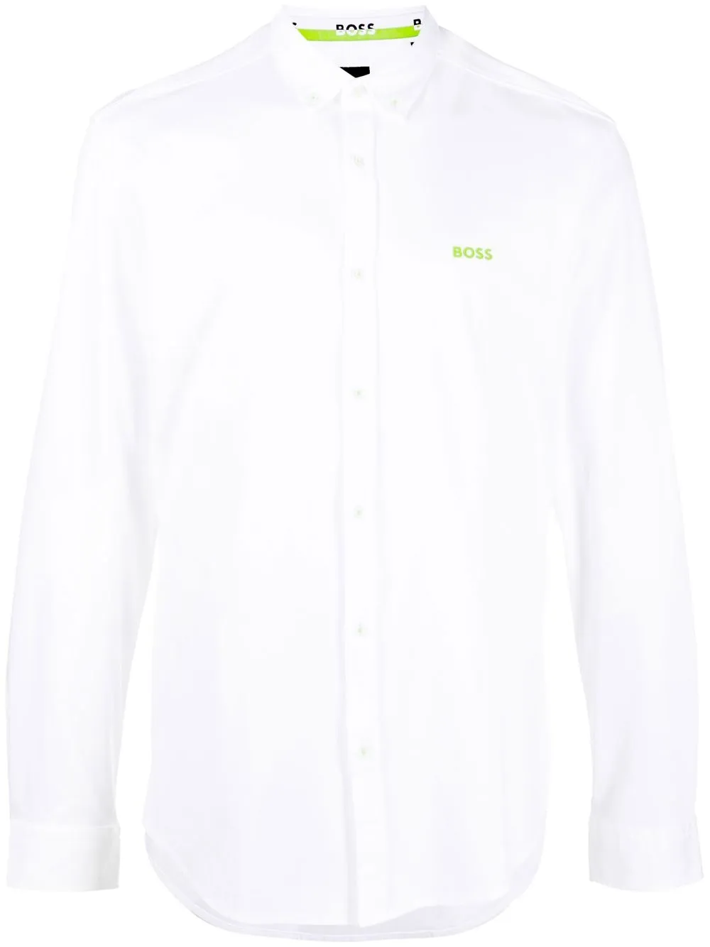 

BOSS camisa manga larga con logo estampado - Blanco