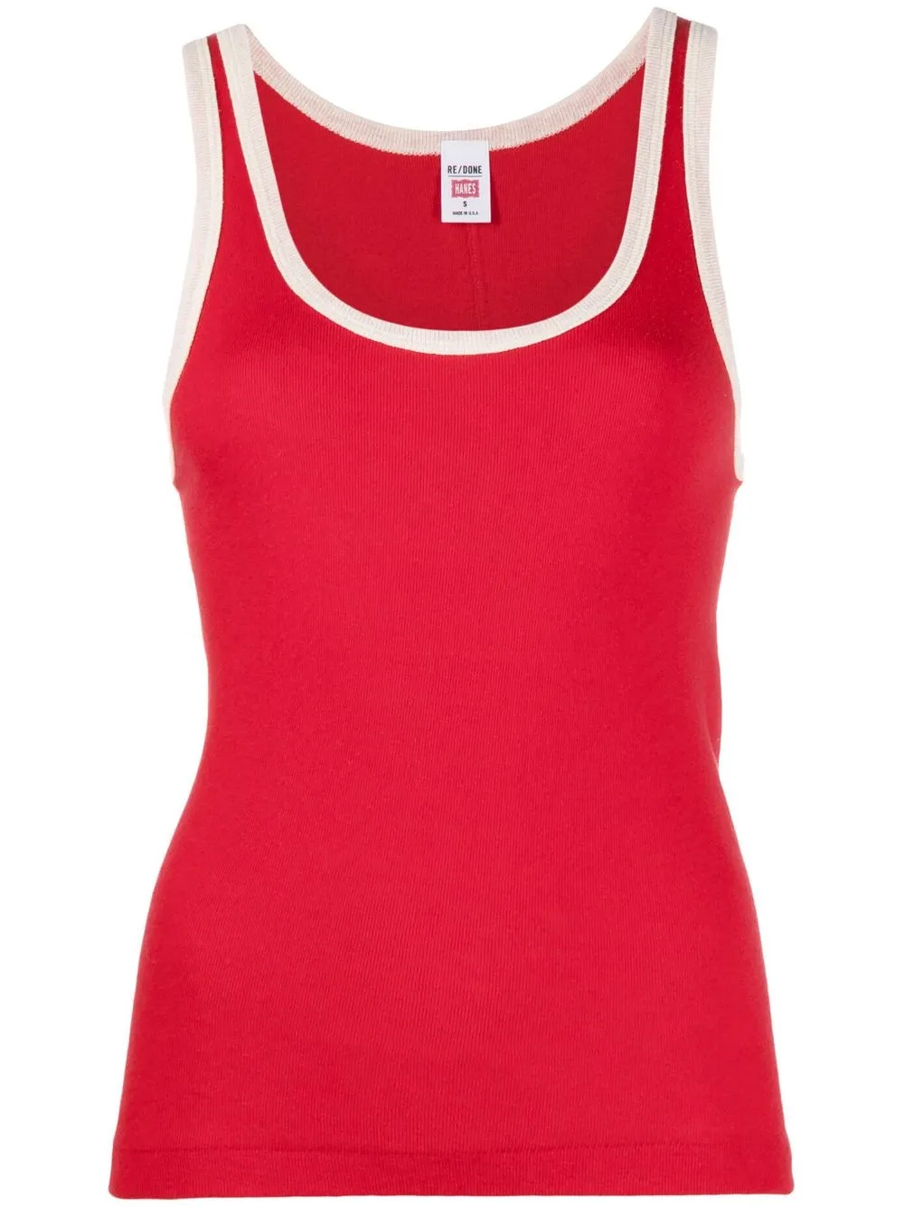 

RE/DONE contrast-trimmed tank top - Red