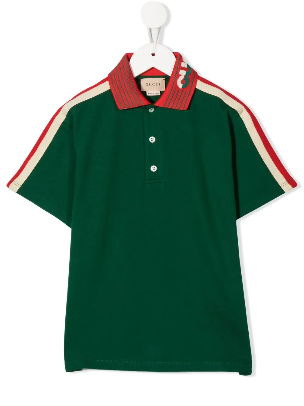 

Gucci Kids playera tipo polo con rayas en las mangas - Verde