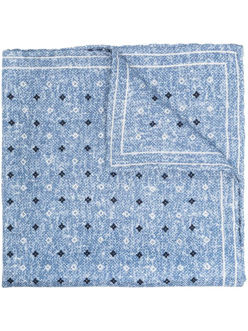 

Brunello Cucinelli mascada de seda con mosaico estampado - Azul