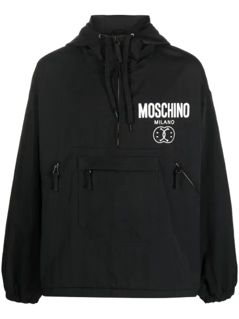 logo-print half-zip windbreaker