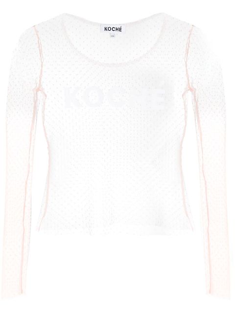 Koché Transparentes Langarmshirt