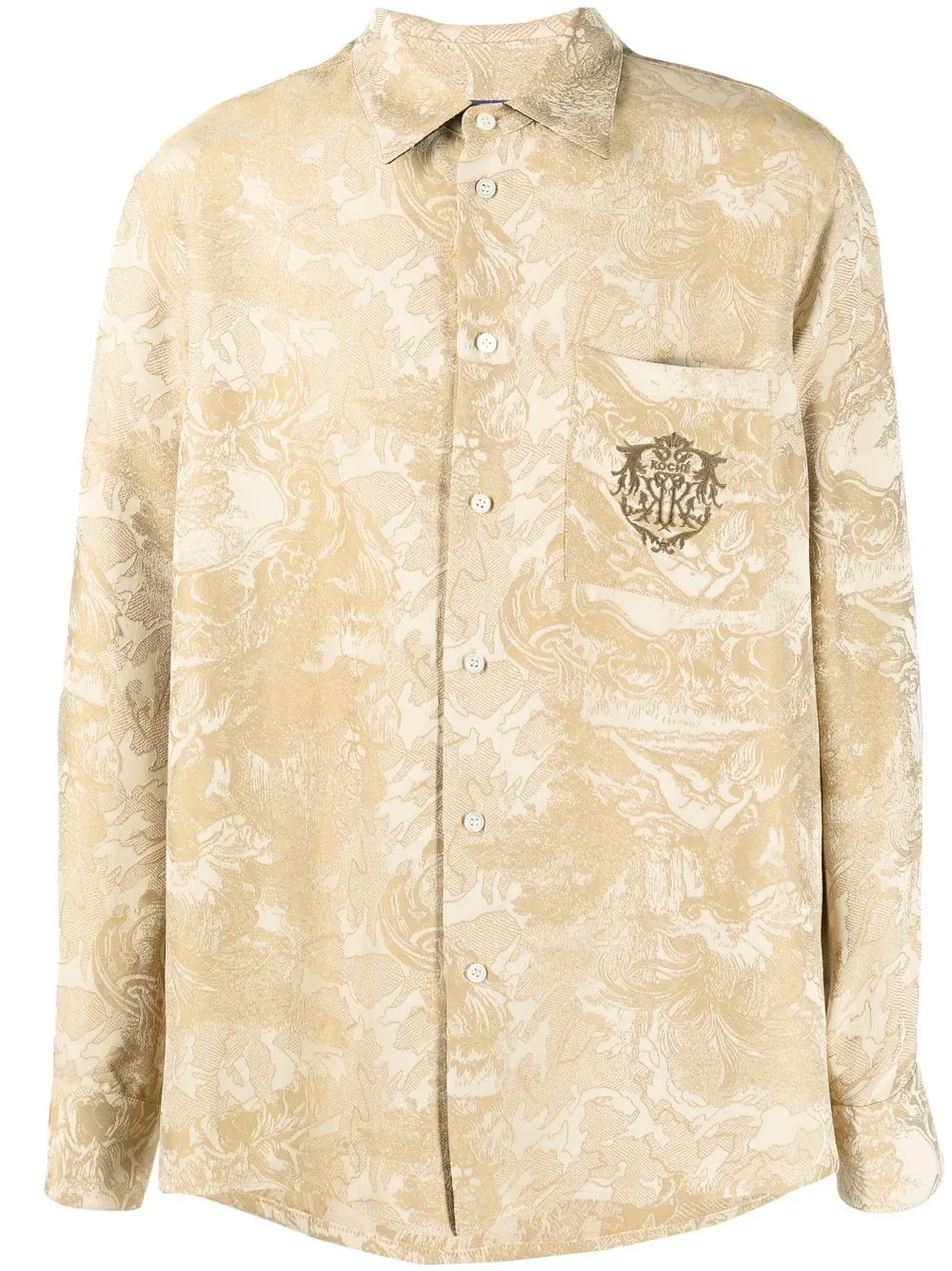 

Koché logo-embroidered printed shirt - Neutrals