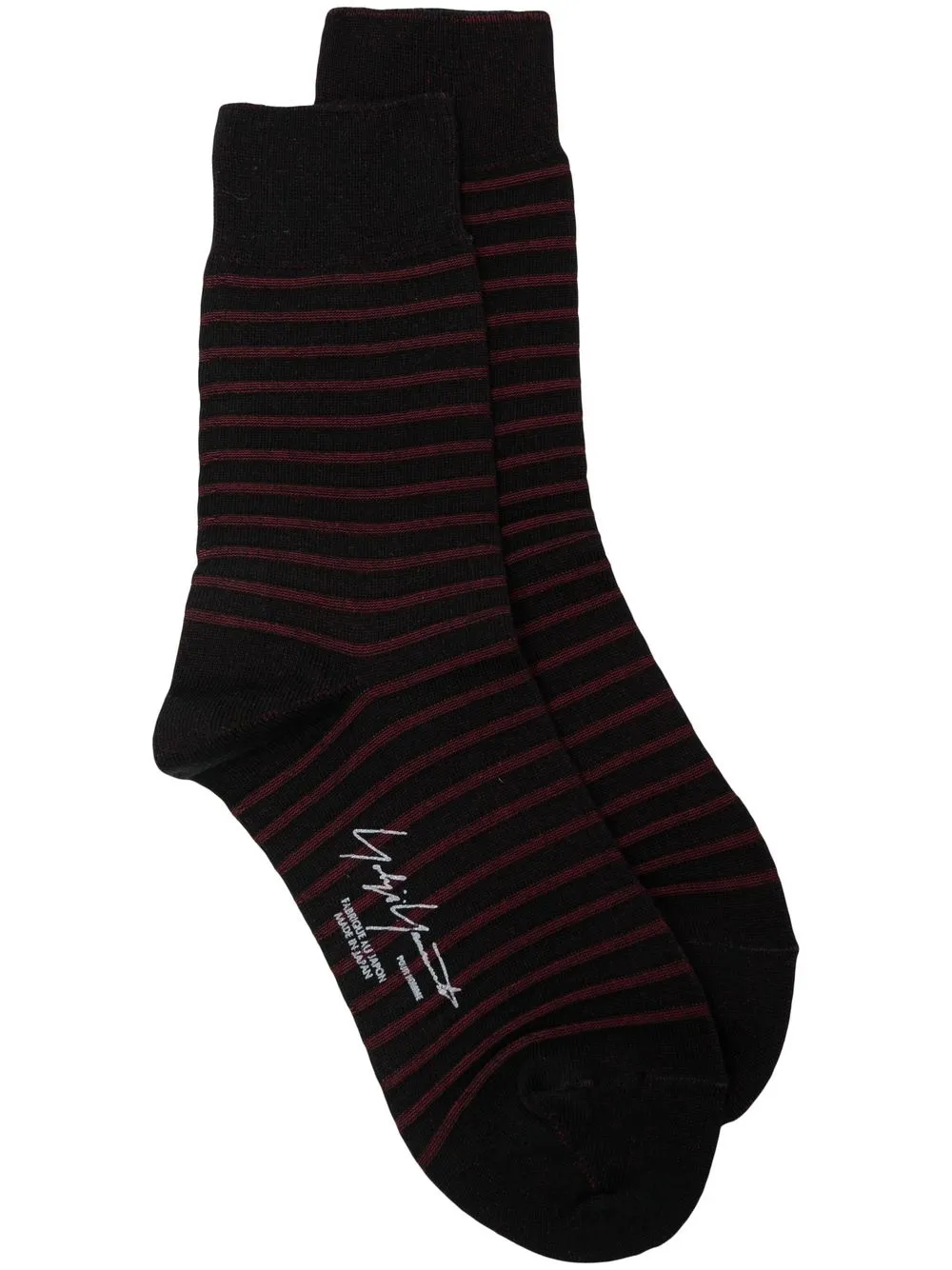 

Yohji Yamamoto calcetines con rayas estampadas - Negro